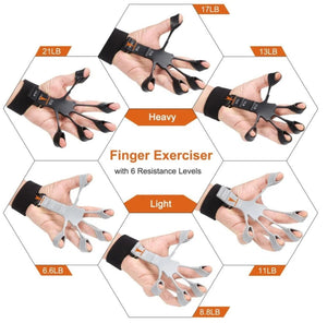 2 stk Finger Strengthener med 6 Motstandsdyktig finger Exerciser Grip Finger Forsterker™ Fingertrener - tekshop.no