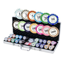 Load image into Gallery viewer, 500 Poker sjetonger Texas Hold'em Sett og aluminium case tekshop.no