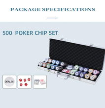 Load image into Gallery viewer, 500 Poker sjetonger Texas Hold'em Sett og aluminium case tekshop.no