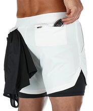 Load image into Gallery viewer, Gym shorts med Compression under tights og sidelomme tekshop.no
