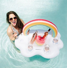 Load image into Gallery viewer, Rainbow Bucket Cloud Cup Holder Inflatable Pool Float - tekshop.no