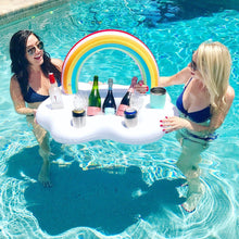 Load image into Gallery viewer, Rainbow Bucket Cloud Cup Holder Inflatable Pool Float - tekshop.no
