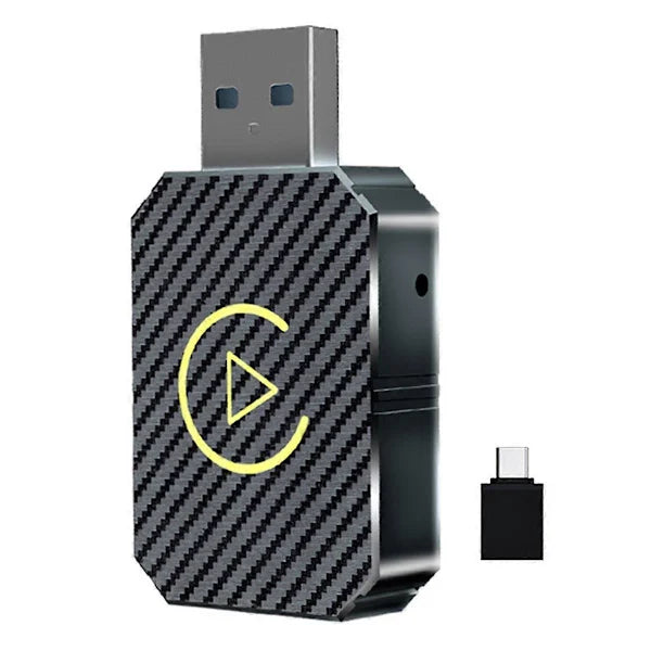2-i-1 kompakt CarPlay-adapter med Bluetooth og WiFi