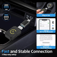 Load image into Gallery viewer, 2-i-1 kompakt CarPlay-adapter med Bluetooth og WiFi