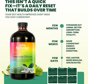 Soursop Bitters Liquid | Økologisk urtedrikk for fordøyelse, energi og immunforsvar