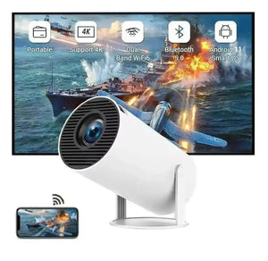 HY300 Pro Projector Android 11.0 bærbar projektor med 1000 spill tekshop.no