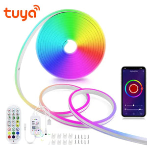 TUYA Neon LED strip lights with music sync RBGIC og WIFI tekshop.no