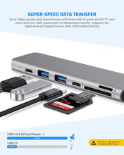 Load image into Gallery viewer, 7-In-2 USB C Hub Dual Type C Multiport, with USB 3.0 for Mac tekshop.no