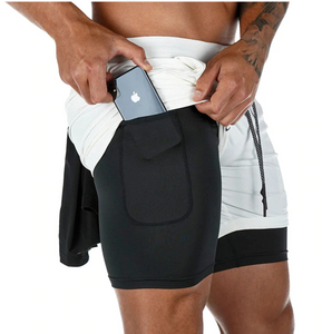 Gym shorts med Compression under tights og sidelomme tekshop.no