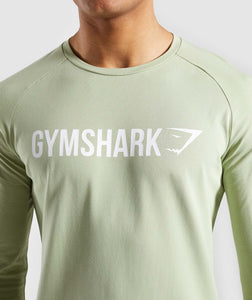 Gymshark Apollo Long Sleeve T-Shirt - Green - tekshop.no
