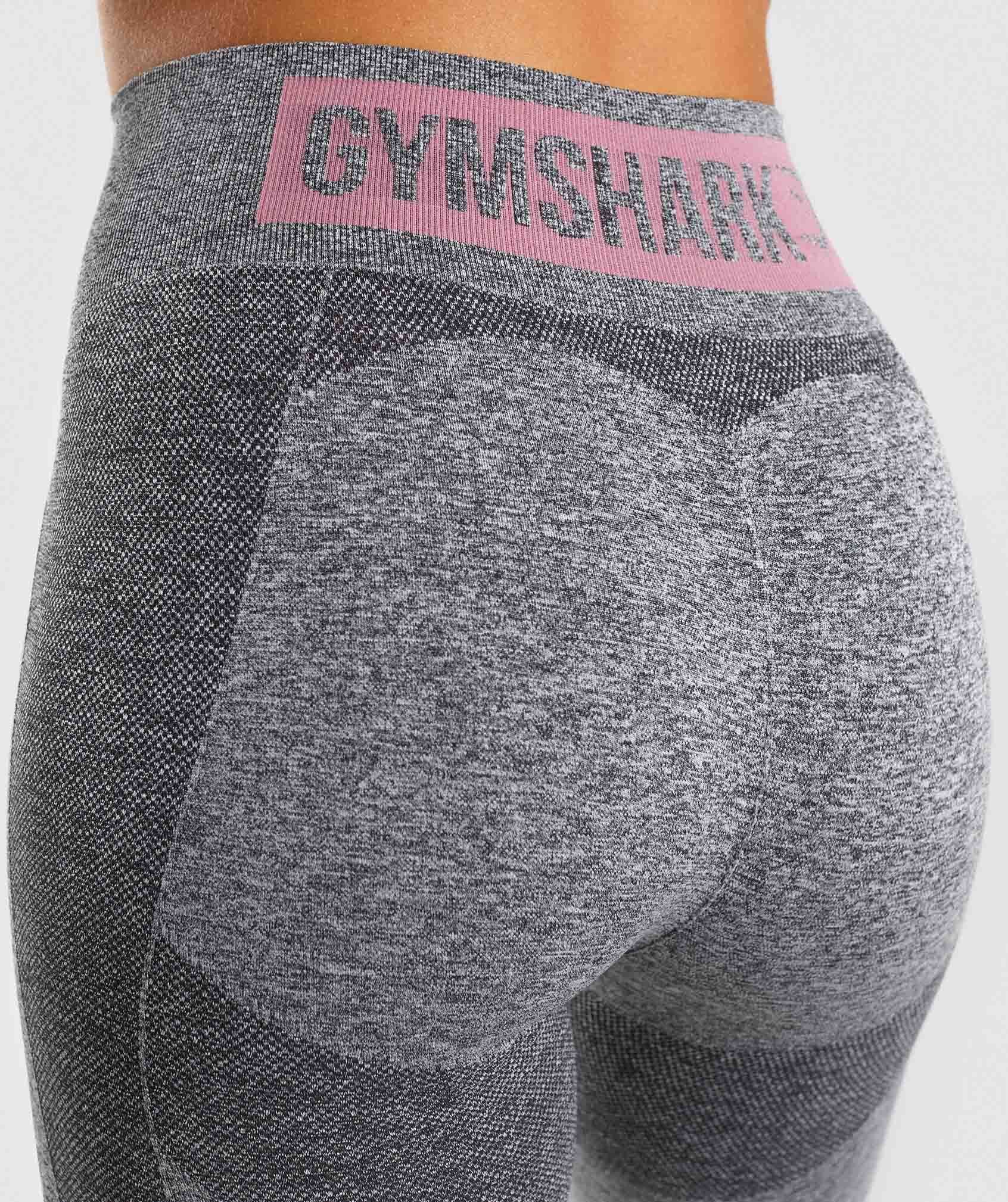 Gymshark Flex High Waisted Leggings - Charcoal Marl/ Dusky Pink 2