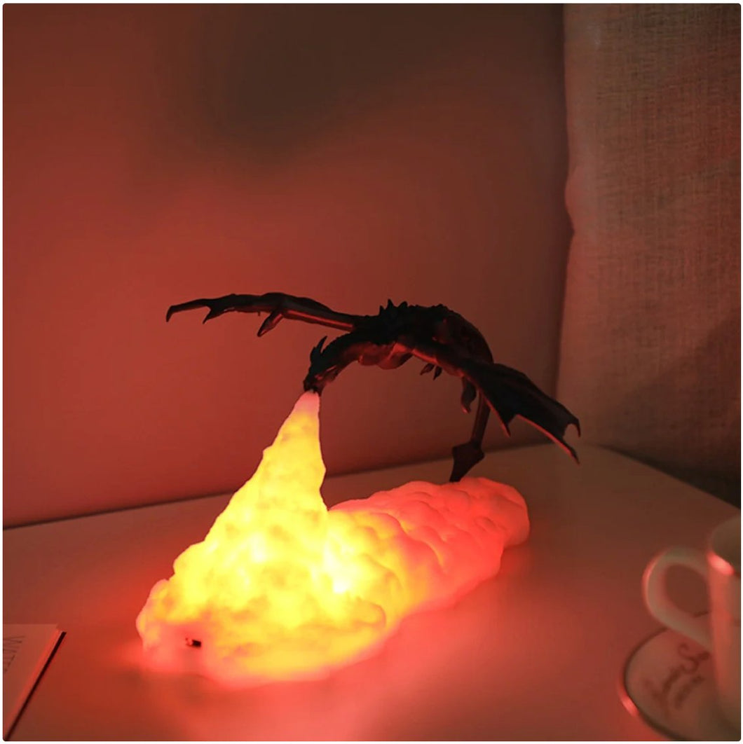 House of Dragons Drage Fire Breathing Dragon Night Light - tekshop.no