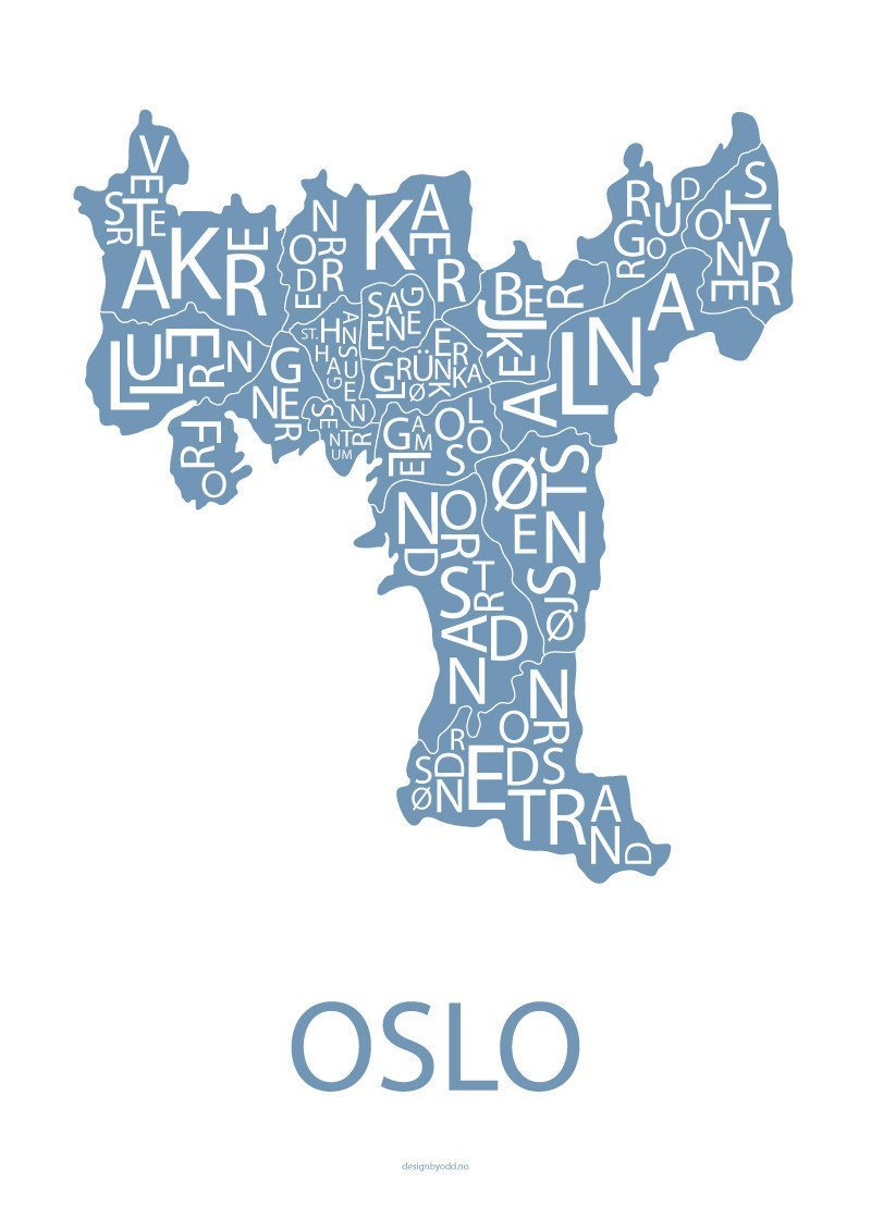 Oslo kart (blå kart) - tekshop.no
