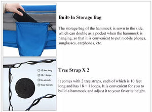 Tree Camping Hanging Hammock Gear for Outside 200kg - tekshop.no