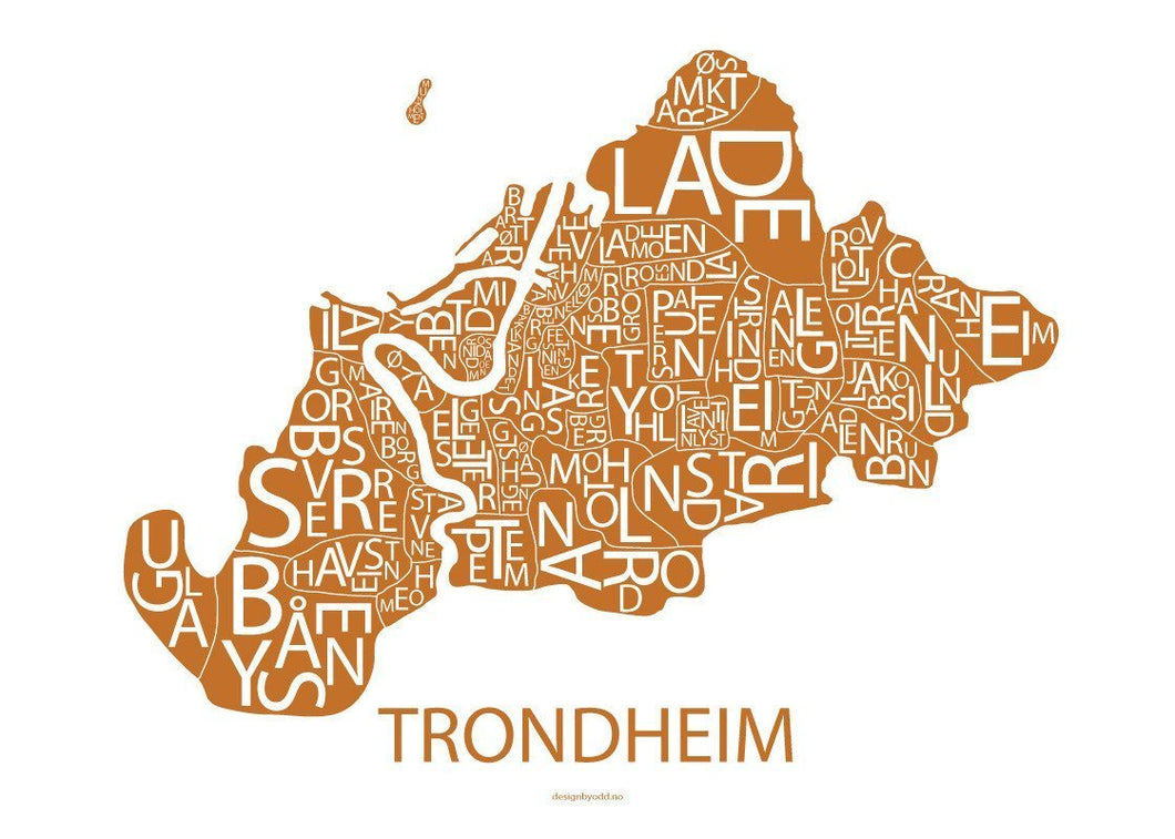 Trondheim kart (kobber kart) - tekshop.no